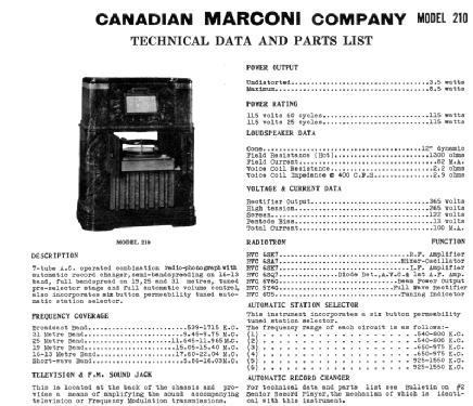 210 ; Canadian Marconi Co. (ID = 354947) Radio