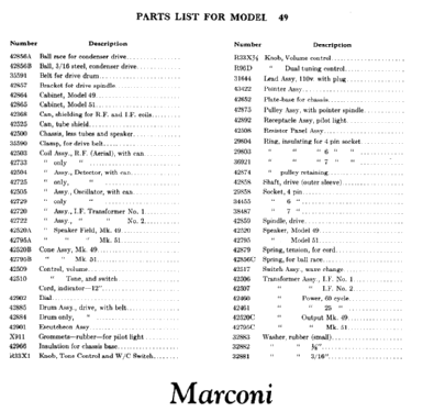 49 ; Canadian Marconi Co. (ID = 455129) Radio