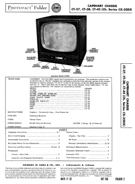 1T17MX Ch= CT-27; Capehart Corp.; Fort (ID = 3022737) Television