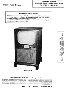 3011B Ch= CX-33; Capehart Corp.; Fort (ID = 2786077) Télévision