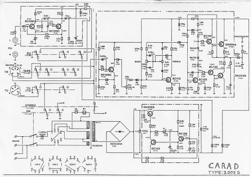 Stereo amplifier 2002S PAS64; Carad; Kuurne (ID = 1275718) Ampl/Mixer