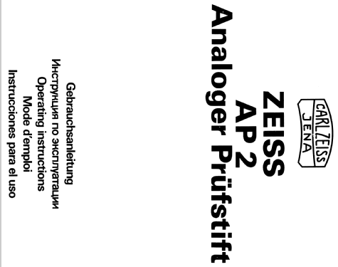 Analoger Prüfstift AP2; Carl Zeiss Jena, VEB (ID = 1762202) Equipment