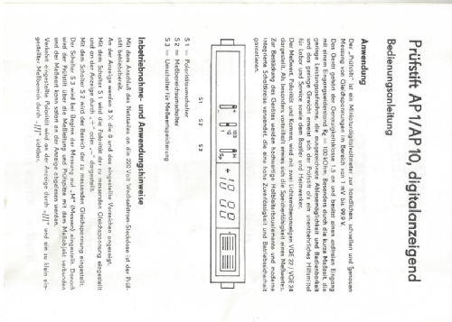 Prüfstift, digitalanzeigend AP1/AP10; Carl Zeiss Jena, VEB (ID = 2287291) Ausrüstung