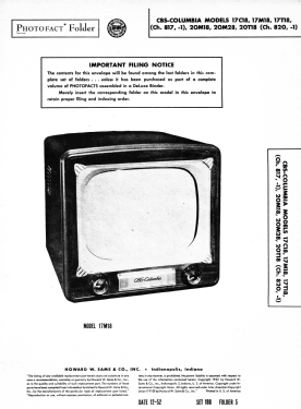 20M18 Ch= 820, 820-1; CBS-Columbia Inc.; (ID = 3122627) Televisore
