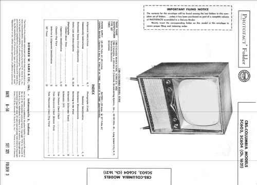 The Stratford 5C603 Ch= 1621; CBS-Columbia Inc.; (ID = 2266762) Television