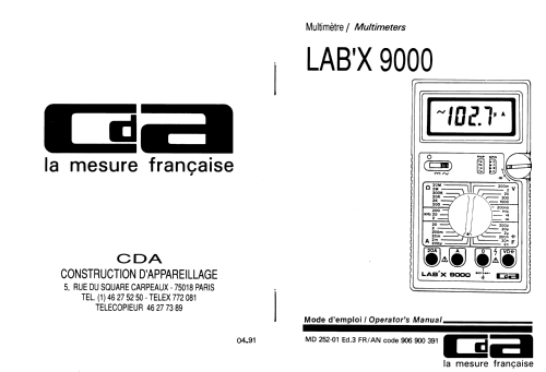 Digital Multimeter Lab'x 9000; CdA, Construction d' (ID = 1815169) Ausrüstung