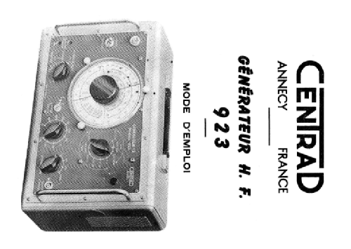Generateur HF 923; Centrad; Annecy (ID = 1763647) Equipment