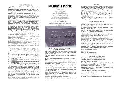 Multiphase Exciter 20-A; Central Electronics (ID = 1672184) Amateur-T