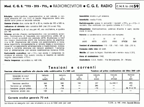 215; CGE, Compagnia (ID = 751451) Radio