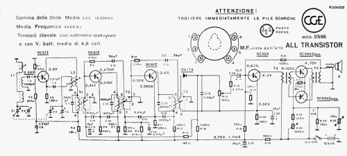All Transistor 0596; CGE, Compagnia (ID = 1704537) Radio