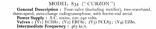 Curzon 834; Champion Electric, (ID = 553803) Radio