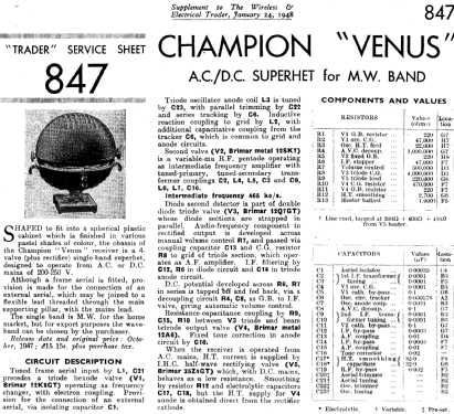 Venus ; Champion Electric, (ID = 654993) Radio