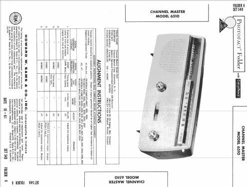 6 Transistor Cordless 6510 ; Channel Master Corp. (ID = 641877) Radio