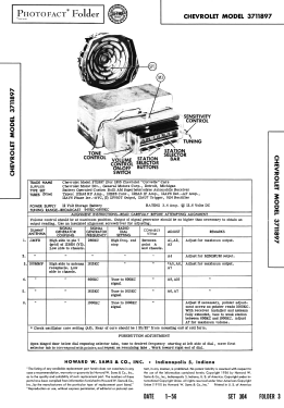 3711897 ; Chevrolet Div. (ID = 2707329) Autoradio