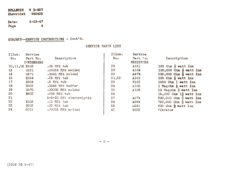 985425 ; Chevrolet Div. (ID = 2778305) Autoradio