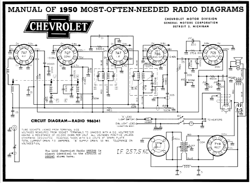 986241 ; Chevrolet Div. (ID = 105511) Car Radio