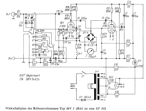 Röhrenvoltmeter MV1; Clamann & Grahnert; (ID = 114365) Equipment