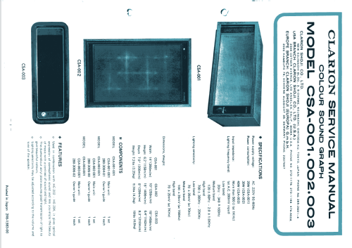 Color Sound Graph CSA-003-001; Clarion Co., Ltd.; (ID = 2520950) Misc