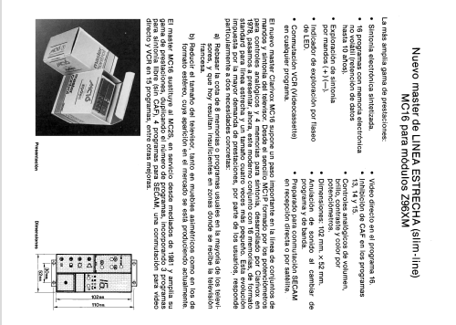 Módulo de Sintonía para TV Master MC16; Clarivox, S.A., (ID = 2400174) mod-past25