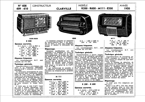 Radio-Phono R600; Clarville CSF; Paris (ID = 553730) Radio