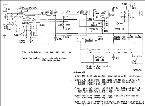 C62SQ ; Clinton Mfg.Co.; (ID = 2168603) Radio