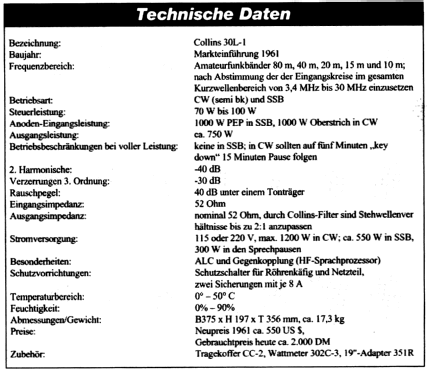 Linear Amplifier 30L-1; Collins Radio (ID = 1151635) Amateur-D