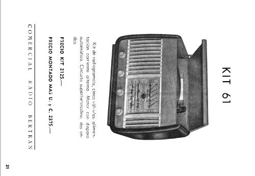 Radiogramola de Sobremesa KIT 61; Comercial Radio (ID = 1882663) Radio