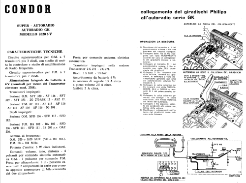 GK2620 6V; Condor Ing. Gallo; (ID = 790981) Car Radio