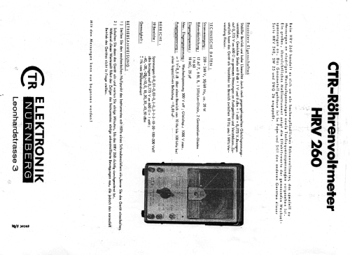 CTR Röhrenvoltmeter HRV-260; Conrad Electronic (ID = 1976714) Equipment