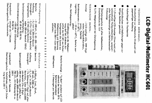 NORIS-LCD-Digital Multimeter HC-601; Conrad Electronic (ID = 800305) Equipment
