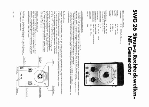 Sinus-/Rechteck-NF-Generator SWG26; Conrad Electronic (ID = 217345) Equipment