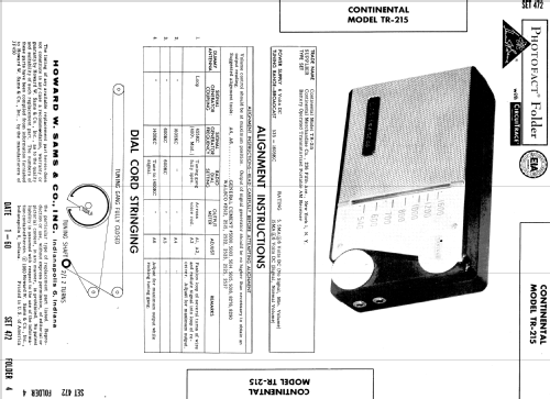 Transistor Six TR-215; Continental (ID = 549261) Radio