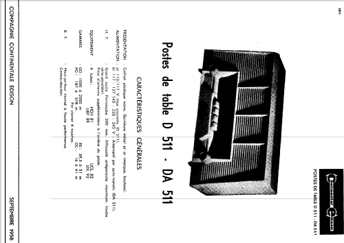 DA511; Continental Edison, (ID = 1205471) Radio