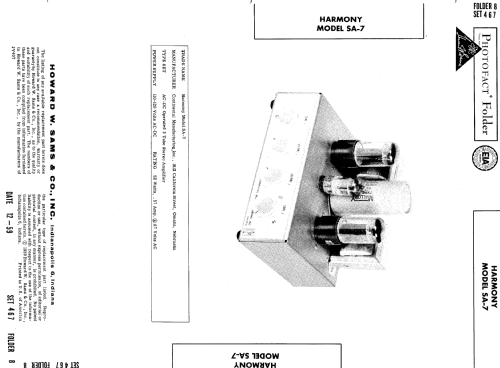 Harmony SA-7 ; Continental Mfg. Inc (ID = 606547) Ampl/Mixer