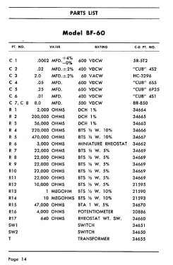 Capacitor-Resistor Bridge BF-60; Cornell-Dubilier (ID = 2871590) Equipment