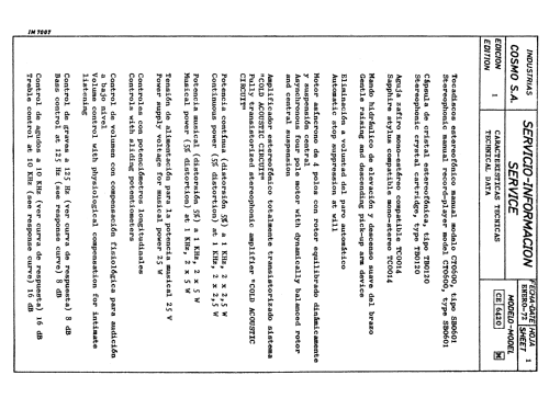 E-6420 ; Cosmo S.A., (ID = 2454325) Enrég.-R