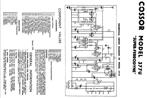 All-Electric Receiver 377U; Cossor, A.C.; London (ID = 202325) Radio