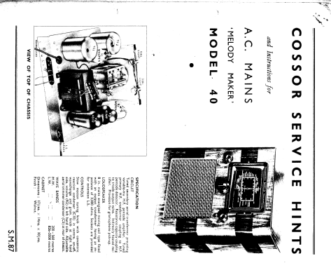 Melody Maker Model 40; Cossor, A.C.; London (ID = 2549649) Radio