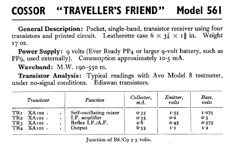 Traveller's Friend 561; Cossor, A.C.; London (ID = 575109) Radio