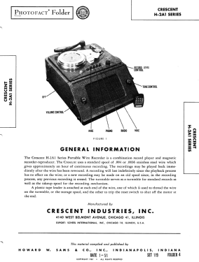 H-2A1 Series; Crescent Industries, (ID = 2820705) Ton-Bild