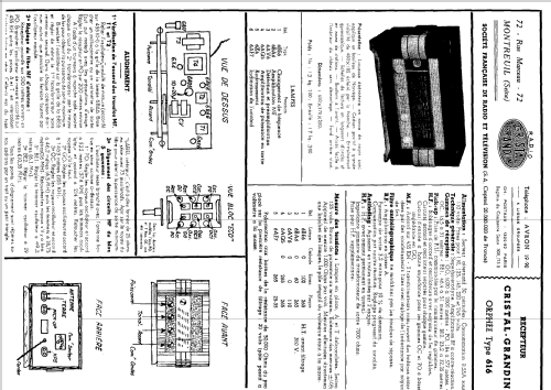Cristal-Grandin Orphée 616; Grandin, Cristal- (ID = 1198133) Radio