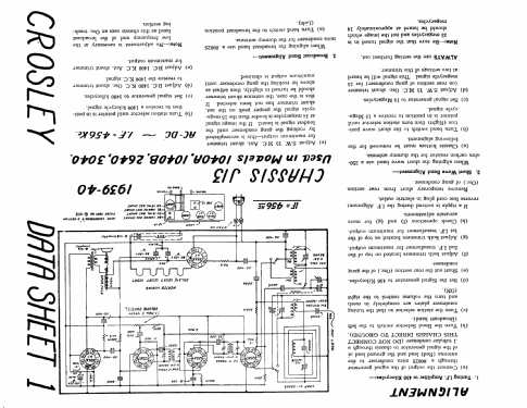 1040B J13; Crosley Radio and (ID = 202355) Radio