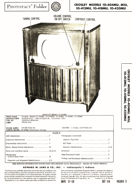 10-404MU ; Crosley Radio Corp.; (ID = 2794197) Télévision