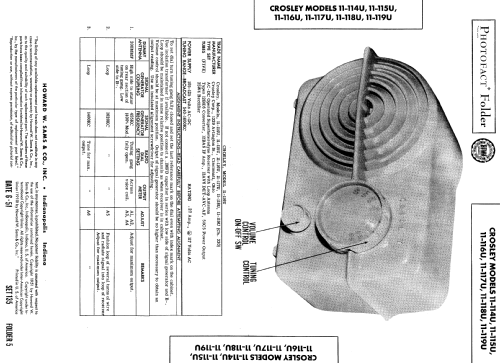 11-118U 'Serenader' Ch= 330; Crosley Radio Corp.; (ID = 584768) Radio