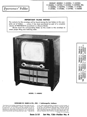 11-475BU Ch= 321-1; Crosley Radio Corp.; (ID = 2869982) Televisore