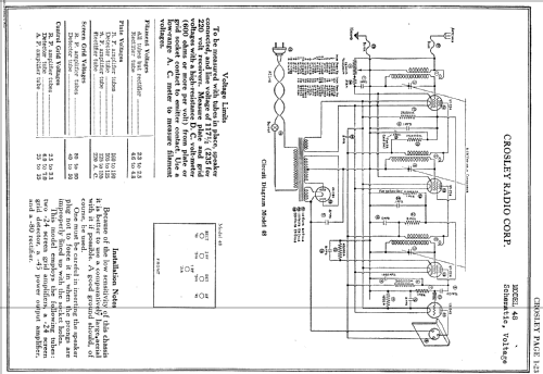 48 Wiget 5 tube chassis; Crosley Radio Corp.; (ID = 186567) Radio