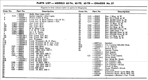 62TA Ch= 37; Crosley Radio Corp.; (ID = 1215237) Radio