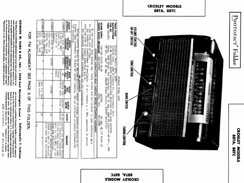 CROSLEY 88TA & 88TC RADIO PHOTOFACT 