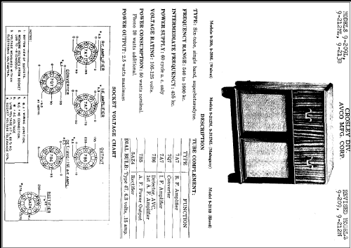 9-213B ; Crosley Radio Corp.; (ID = 281163) Radio