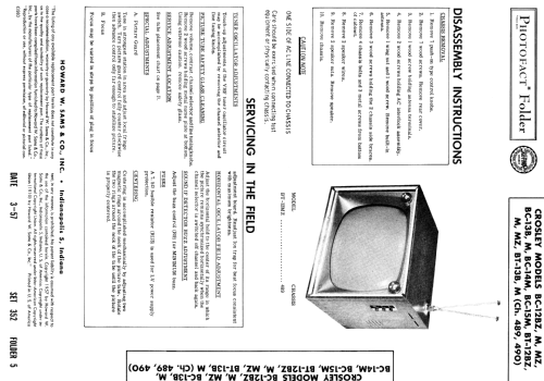 BC-12MZ Ch= 489; Crosley Radio Corp.; (ID = 1862957) Television